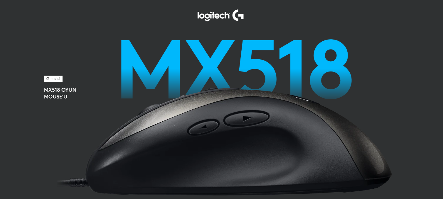 Logitech MX518 G Seri Efsane Oyuncu Mouse Gaming Hero 16K 910-005545 Legendary